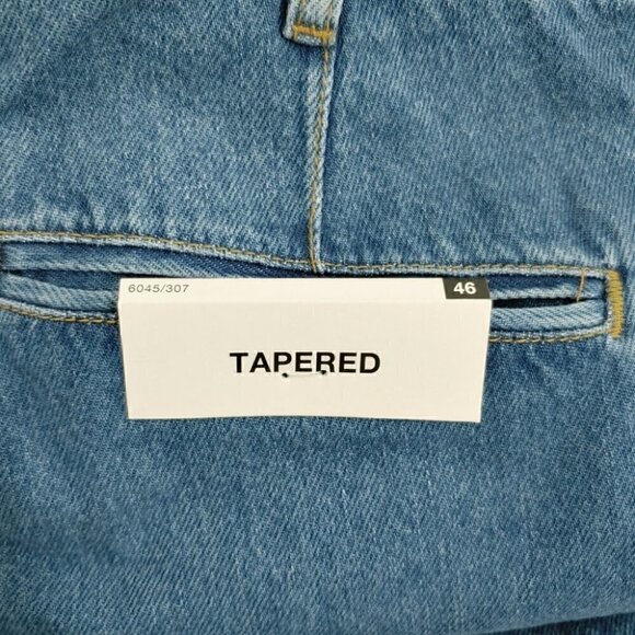 NWT ZARA Men's medium wash pleated tapered jeans - Picture 8 of 11